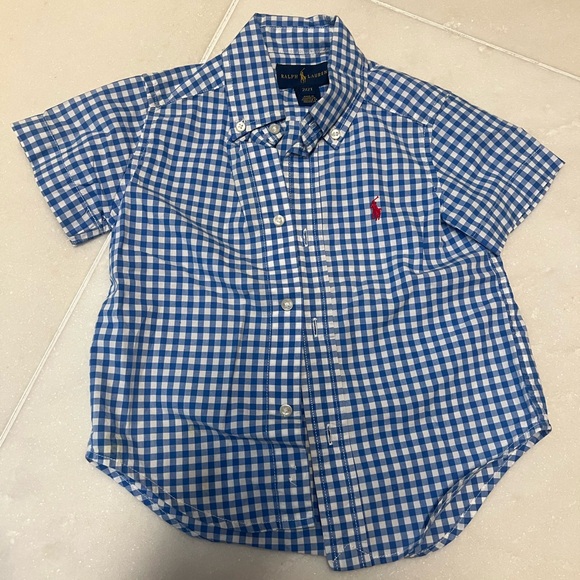 Boy toddler polo 2t gingham button down - Picture 1 of 5